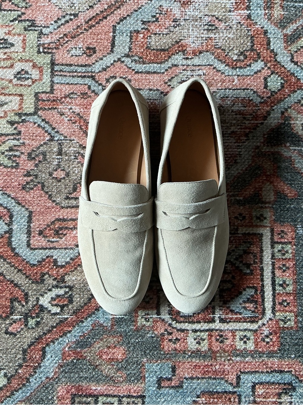 Quince Women’s Italian Suede Penny Loafers in Light Beige - Picture 5 of 7